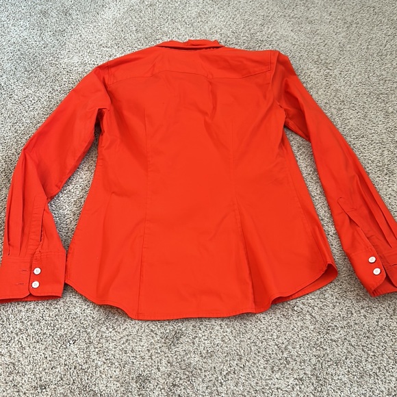 🌟J. Crew Cotton Stretch Poplin Button Down Shirt in “Vibrant Flame”, XS.🌟 - Picture 9 of 10